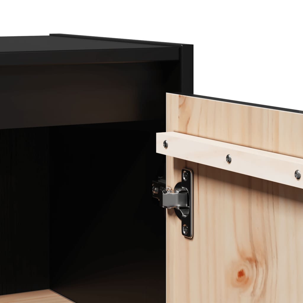 Veggskap 2 stk svart 30x30x60 cm heltre furu