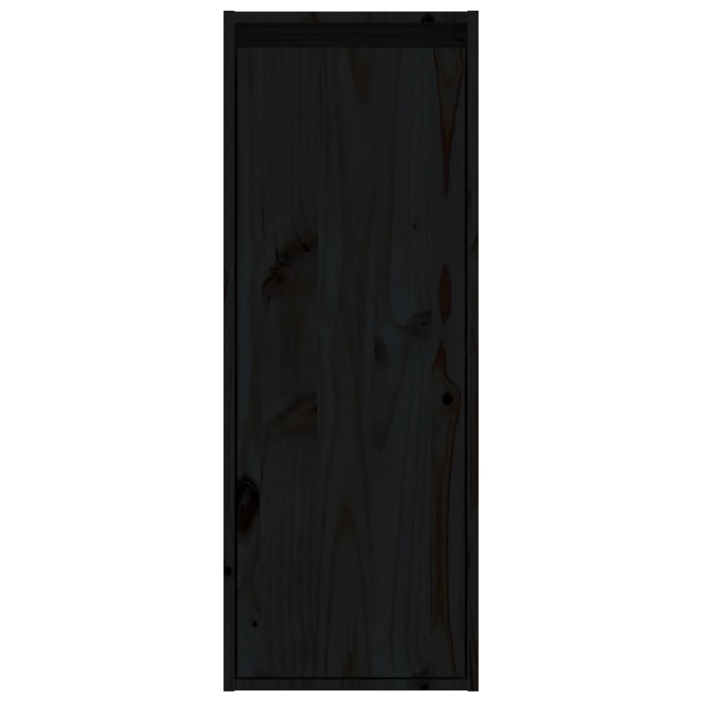 Veggskap 2 stk svart 30x30x80 cm heltre furu