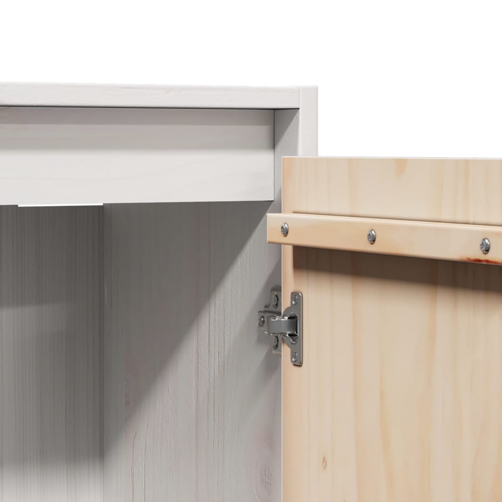 Bokhylle Hvit 30x30x100 cm heltre furu