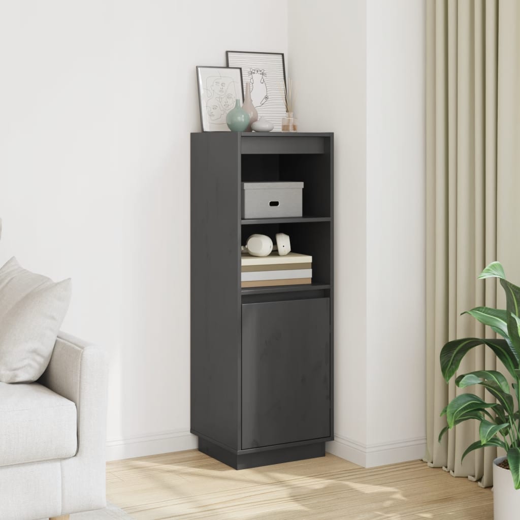 Skap Grå 37x34x110 cm heltre furu