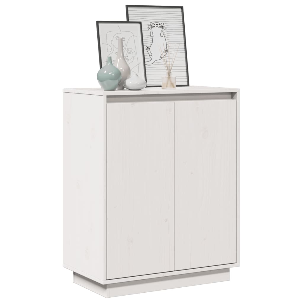 Skjenk Hvit 60x34x75 cm heltre furu