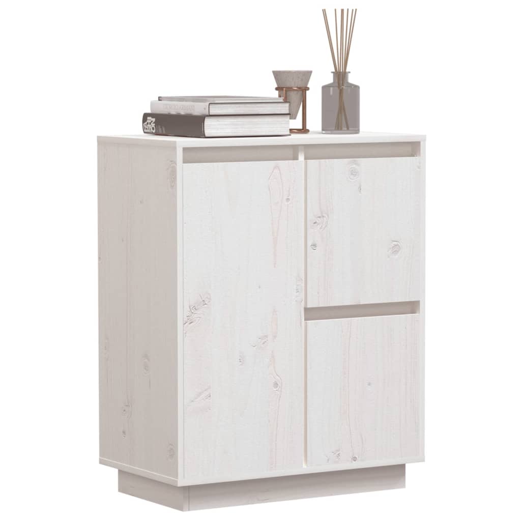 Skjenk Hvit 60x34x75 cm heltre furu