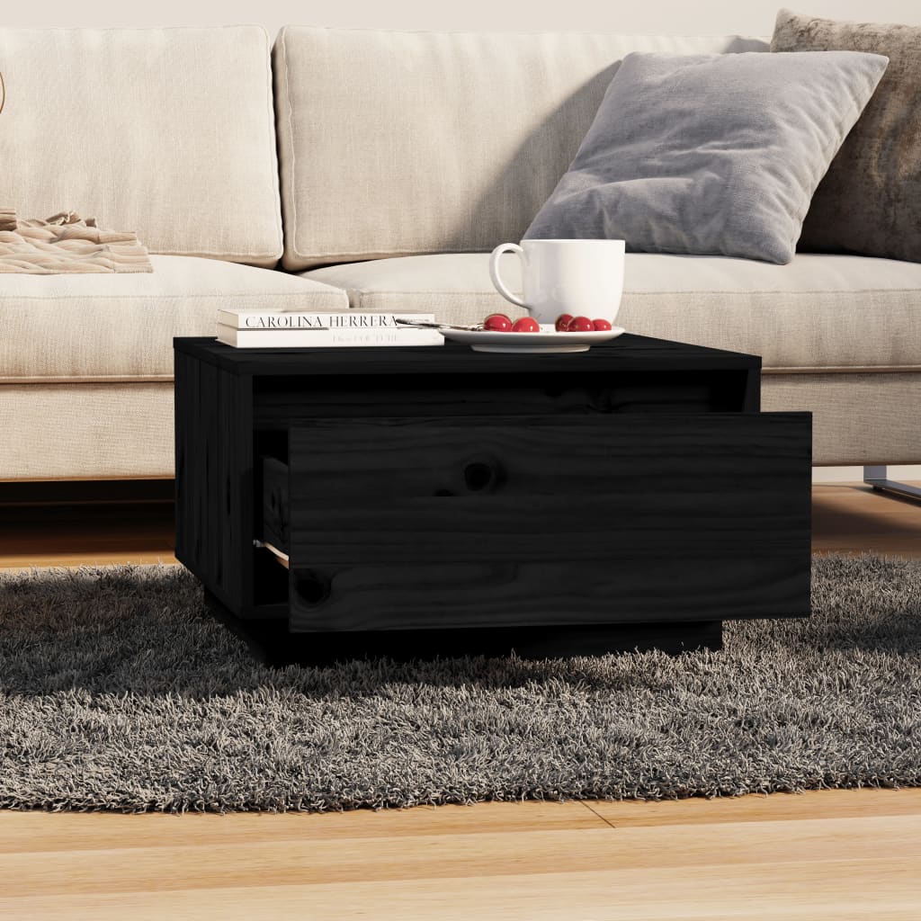 Salongbord Sofabord Svart 55x56x32 cm heltre furu