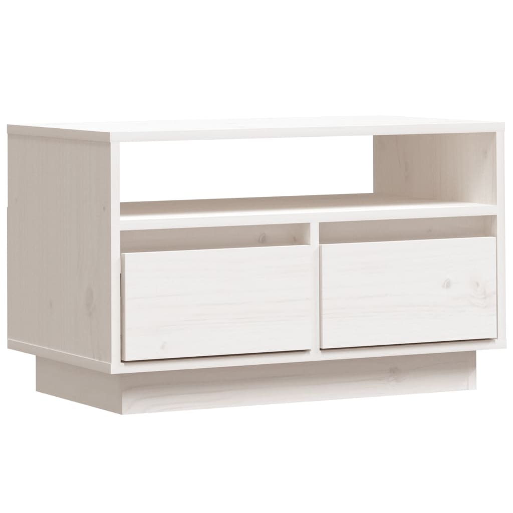 TV-Møbel Hvit TV-benk 60x35x37 cm heltre furu