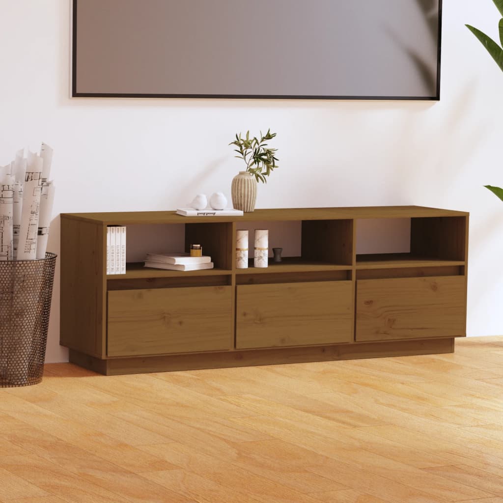 TV-Møbel Honningbrun TV-benk 140x37x50 cm heltre furu