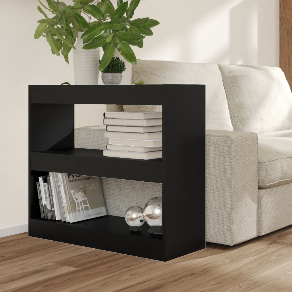 Bokhylle Svart Romdeler 80x30x72 cm