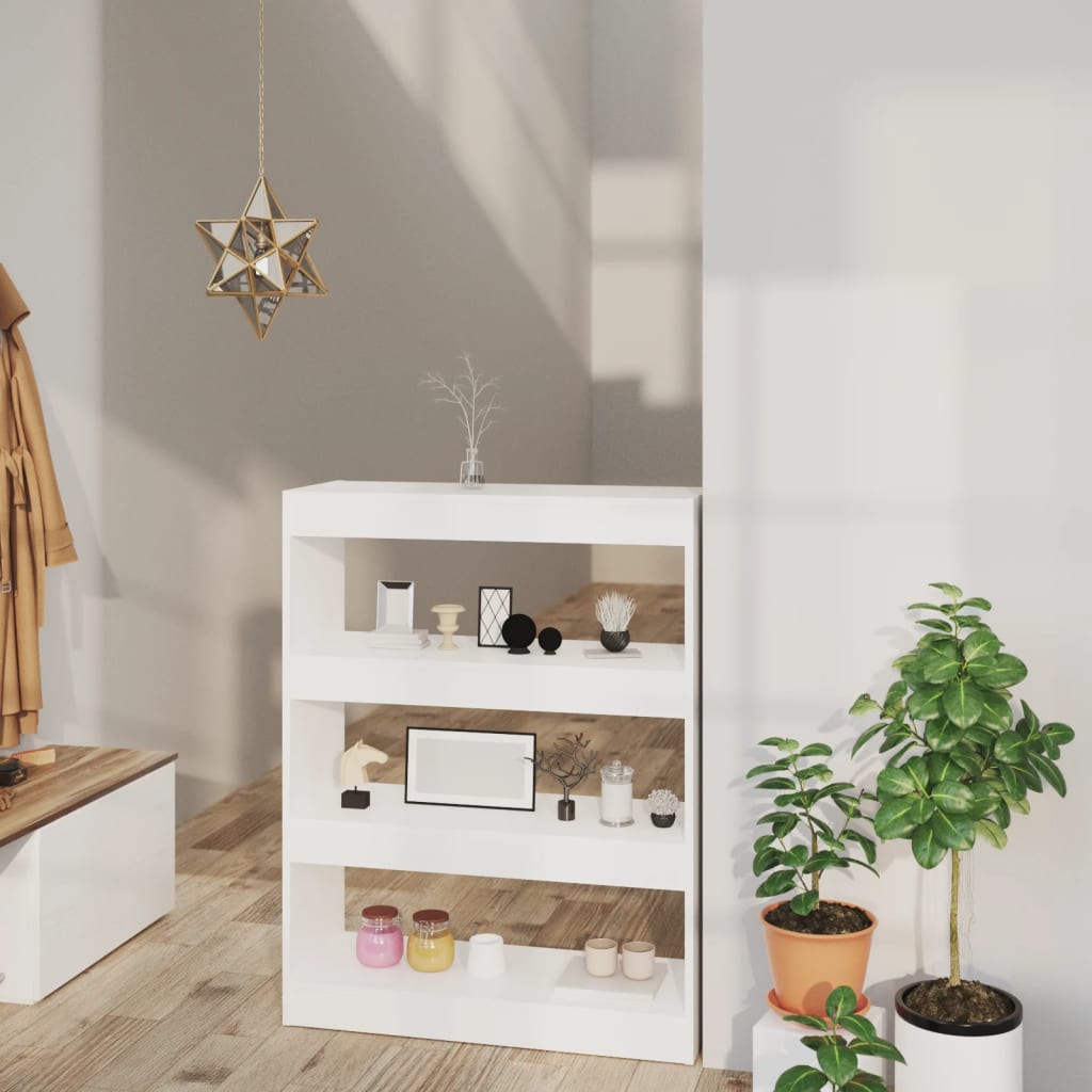 Bokhylle Hvit Romdeler 80x30x103 cm