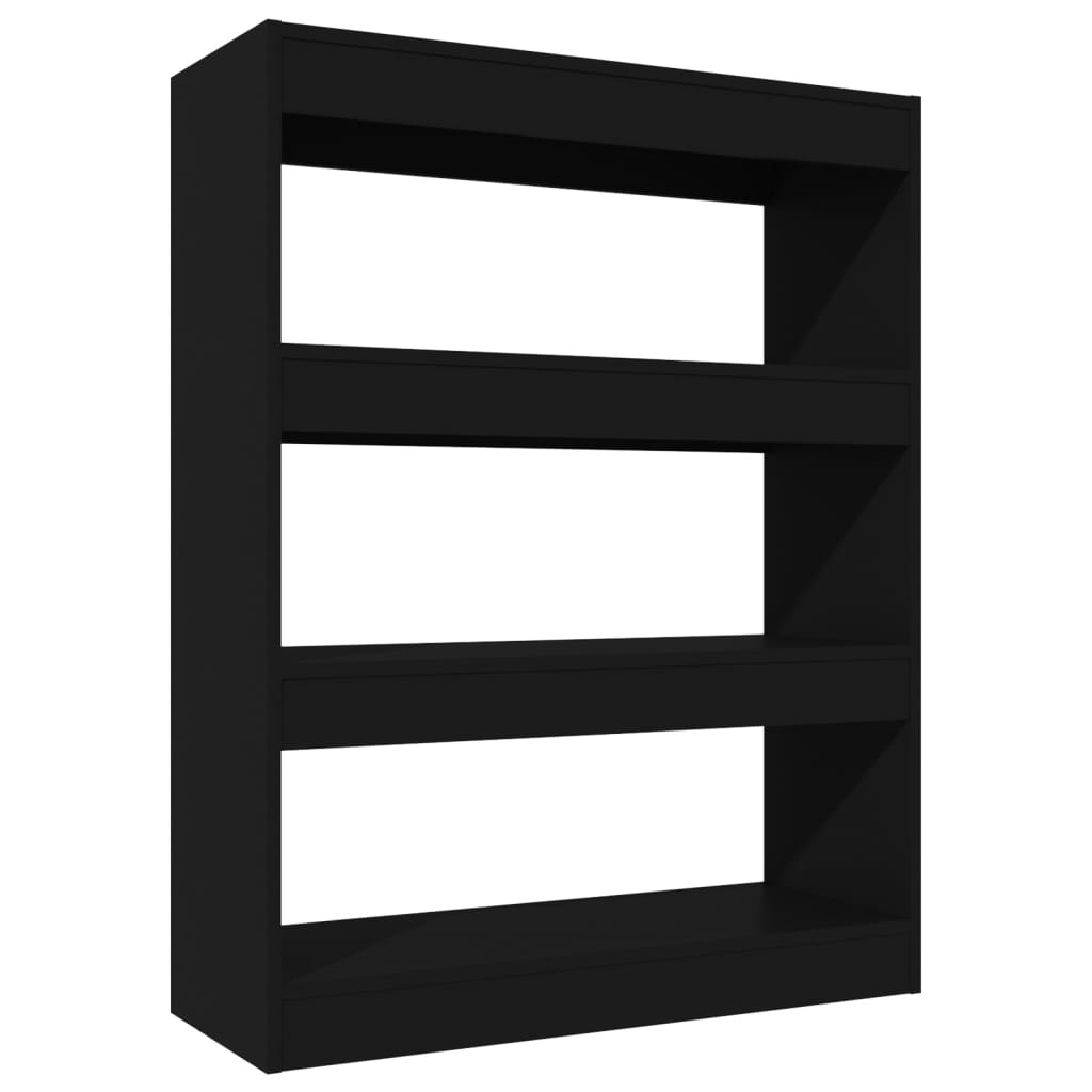 Bokhylle Svart Romdeler 80x30x103 cm