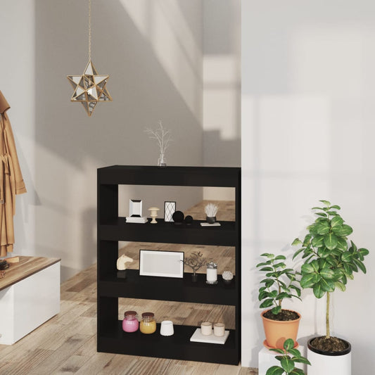 Bokhylle Svart Romdeler 80x30x103 cm