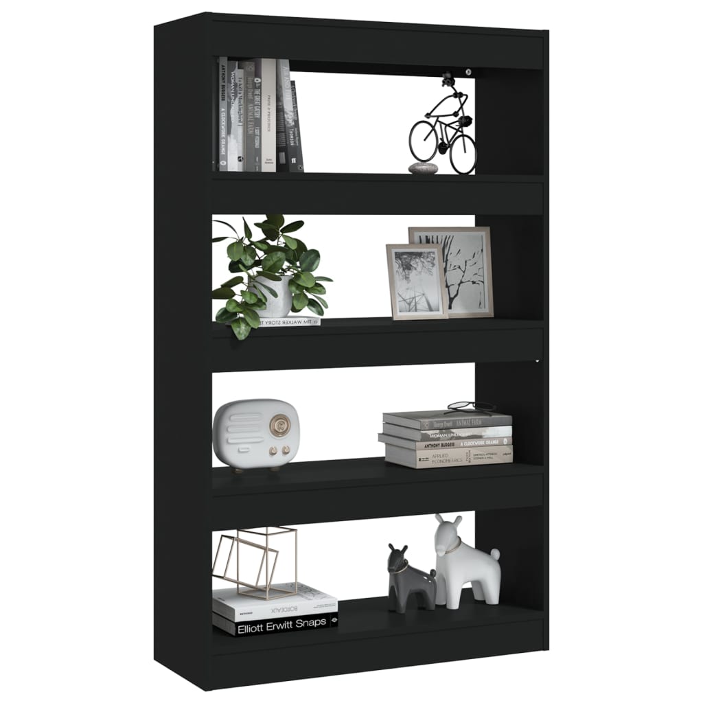 Bokhylle Svart Romdeler 80x30x135 cm
