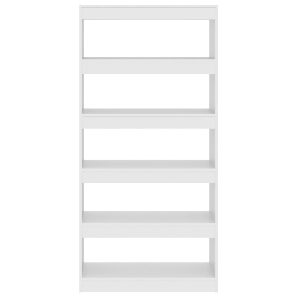 Bokhylle Hvit Romdeler 80x30x166 cm