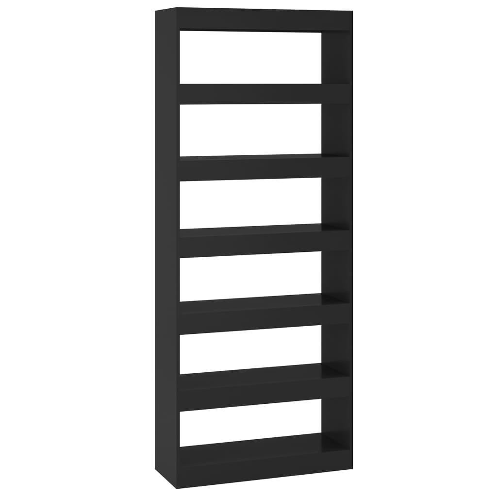 Bokhylle Svart Romdeler 80x30x198 cm