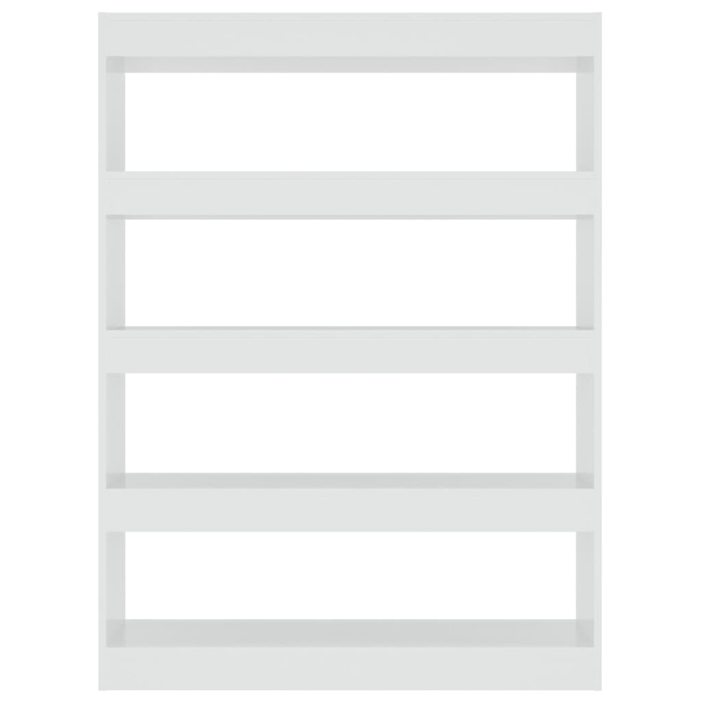 Bokhylle Høyglans Hvit Romdeler 100x30x135 cm