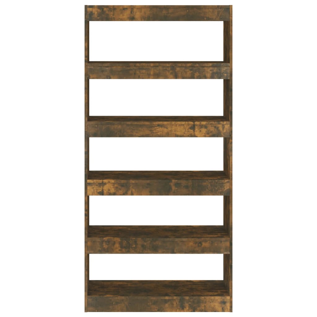 Bokhylle Røkt Eik Romdeler 80x30x166 cm