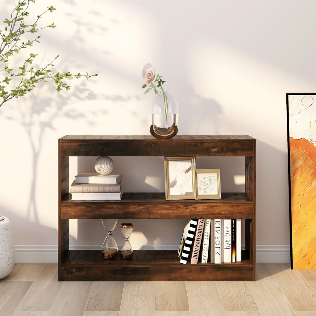 Bokhylle Røkt Eik Romdeler 100x30x72 cm