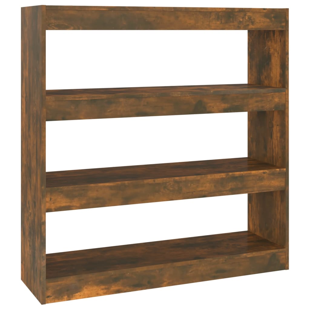 Bokhylle Røkt Eik Romdeler 100x30x103 cm