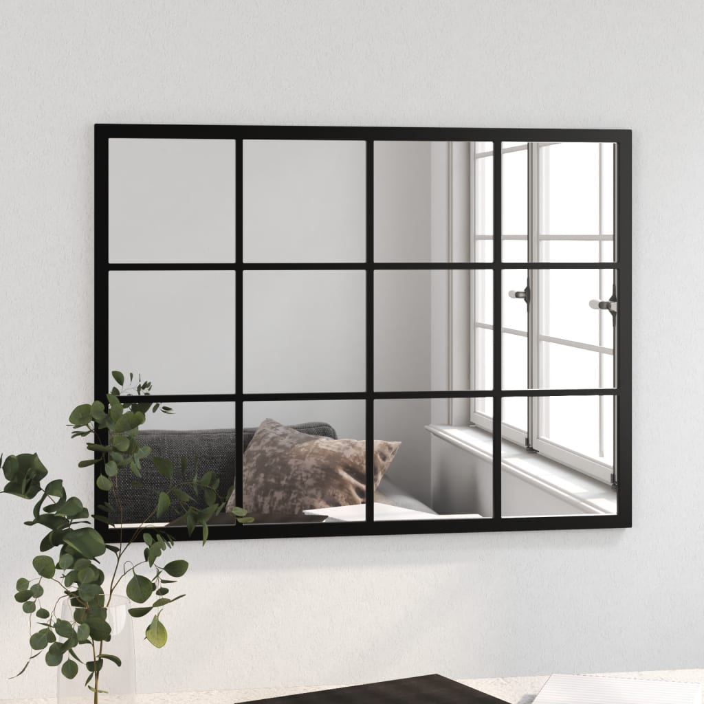 Veggspeil Svart 80x60 cm metall