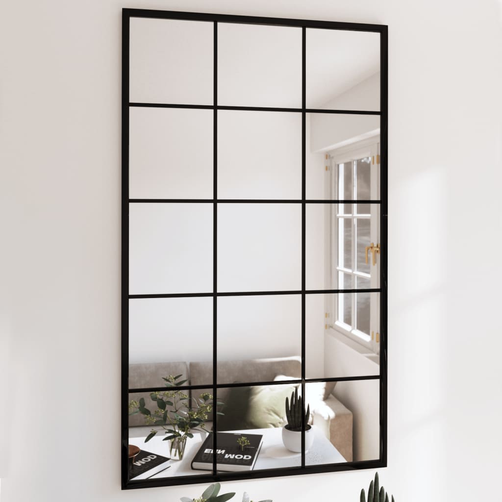 Veggspeil Svart 100x60 cm metall
