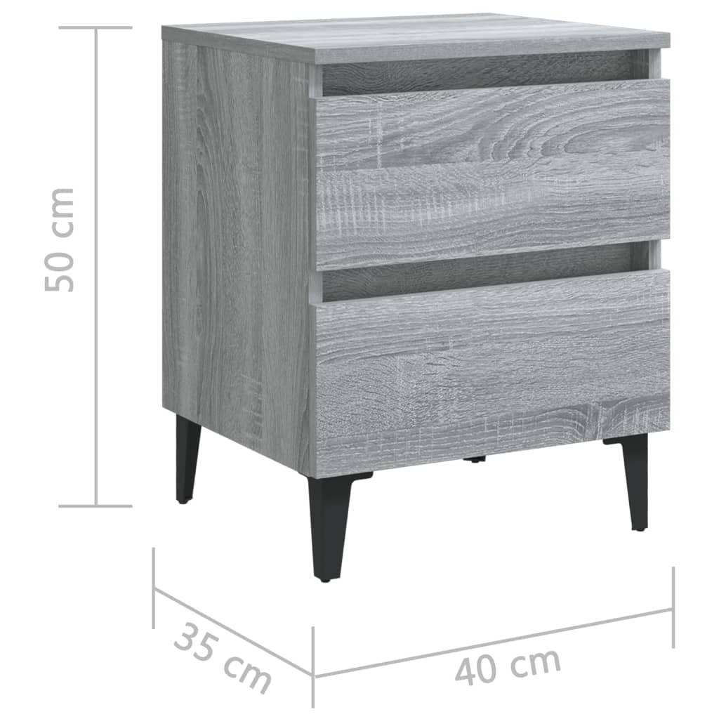 Nattbord Sengbord Sonoma Grå 40x35x50 cm