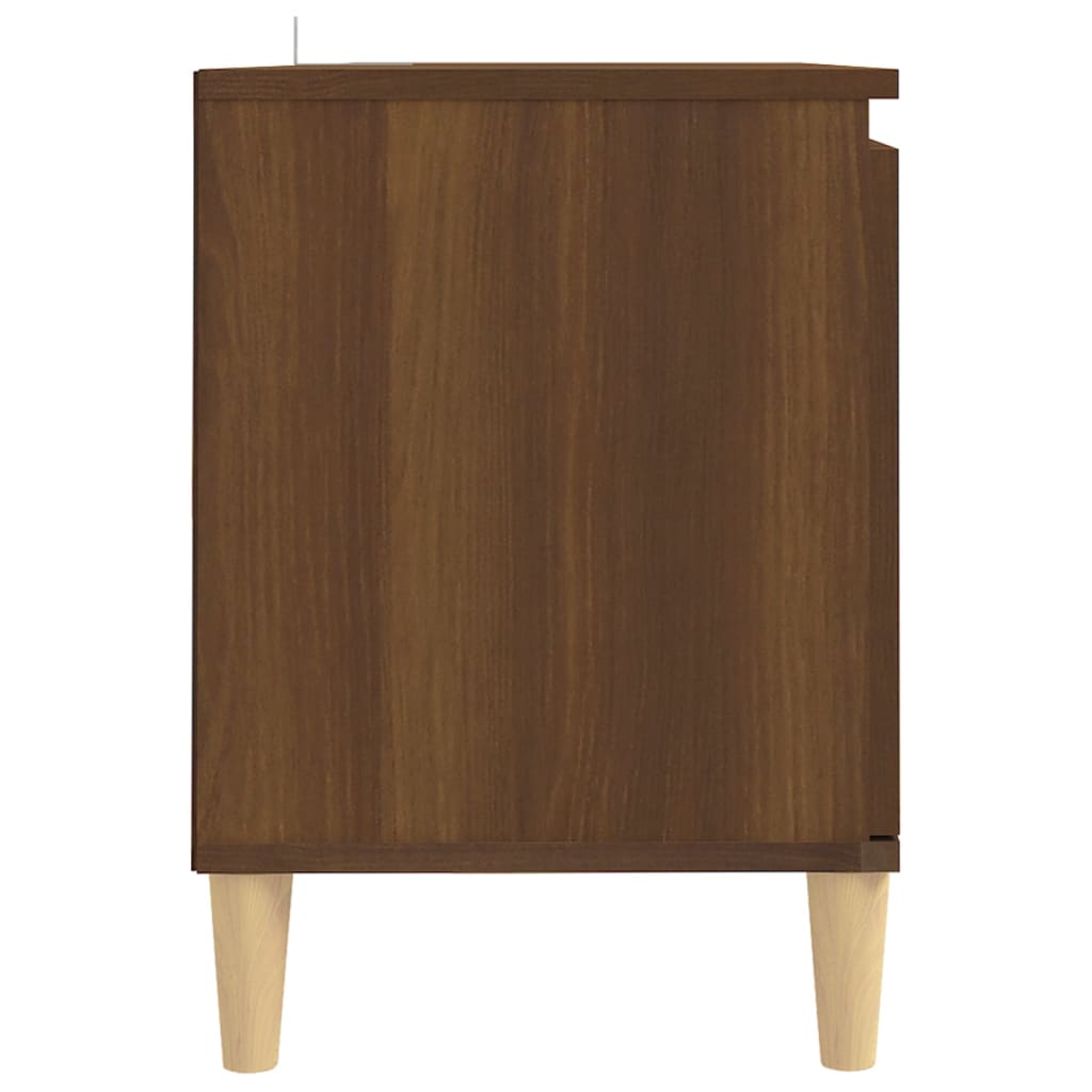 TV-Møbel Brun Eik TV-benk med ben i heltre 103,5x35x50 cm
