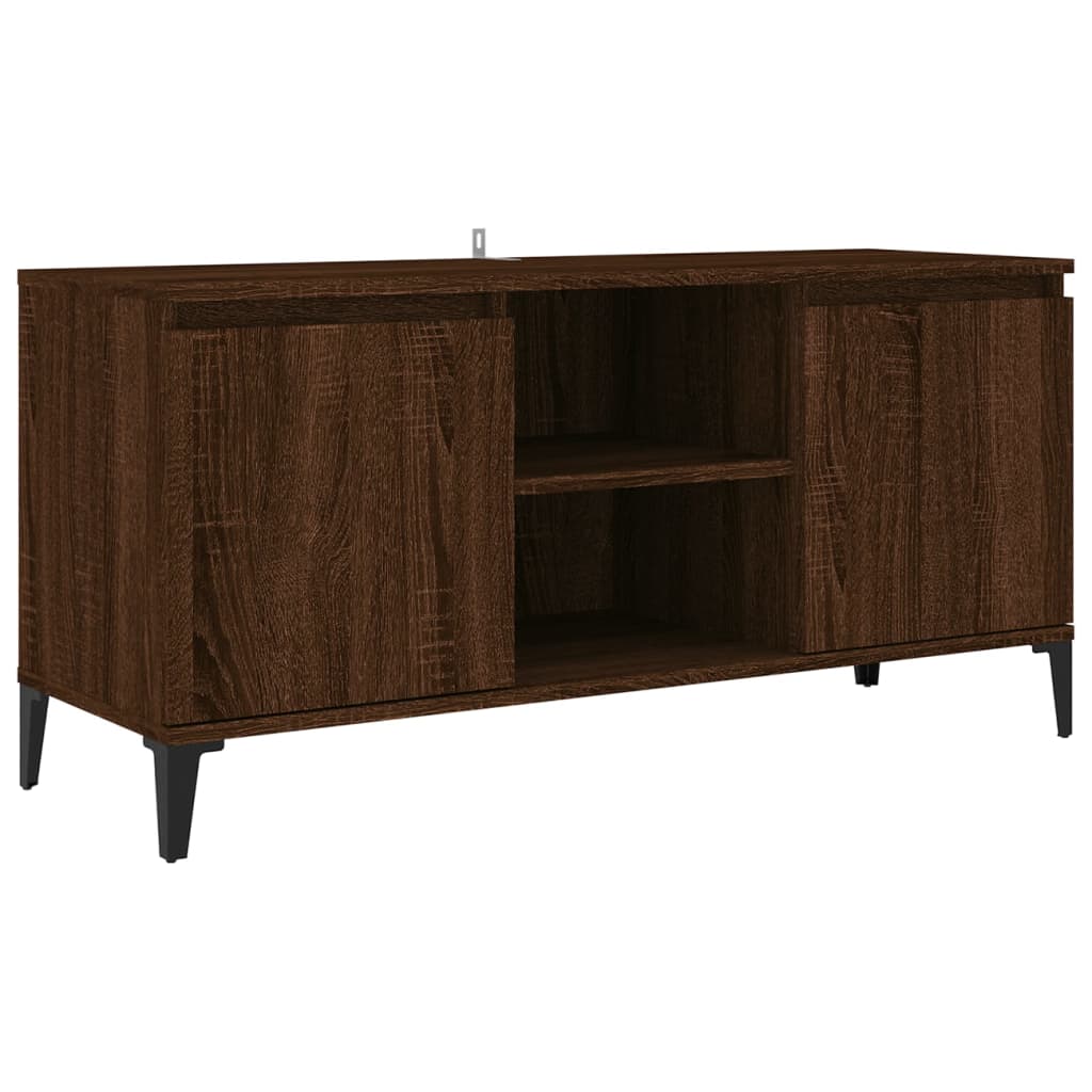 TV-Møbel Brun Eik TV-benk med metallben 103,5x35x50 cm