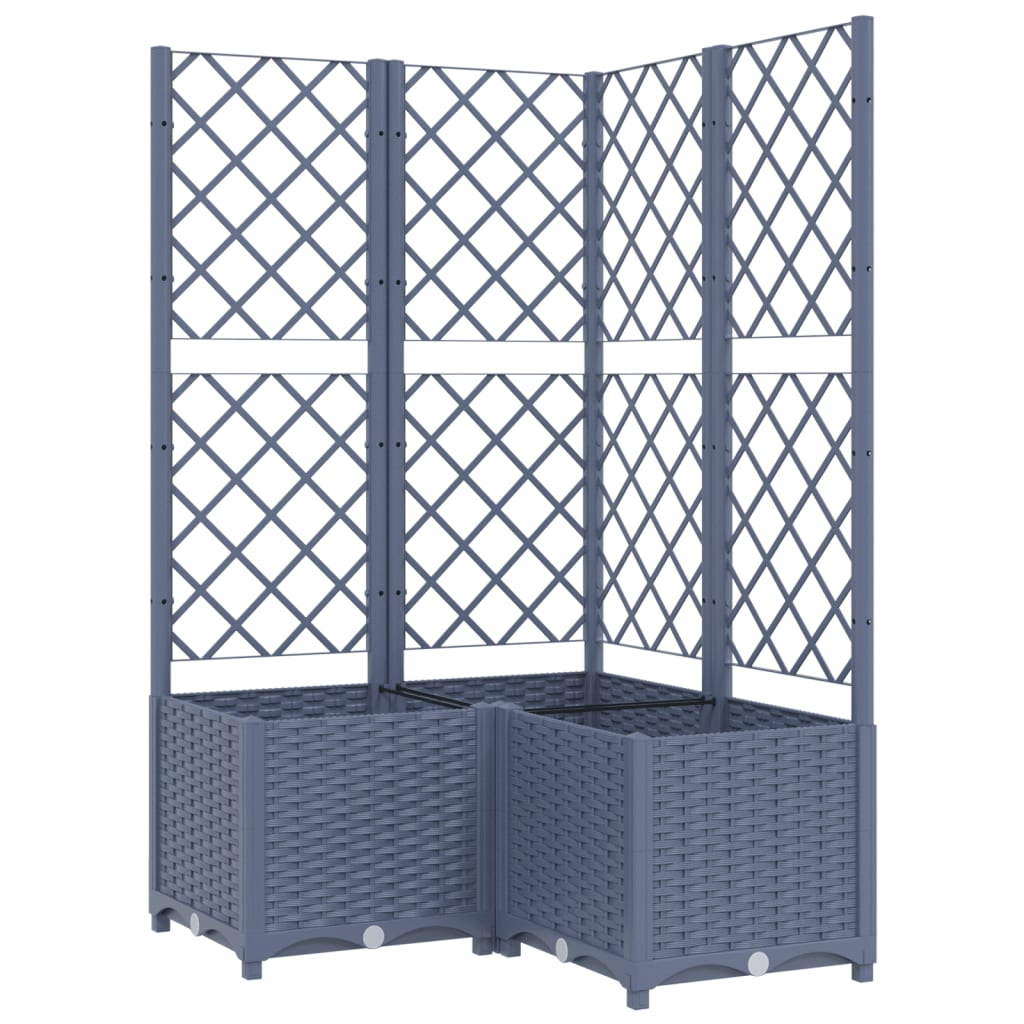 Hageespalje Plantekasse PP mørkegrå 80x80x136 cm PP