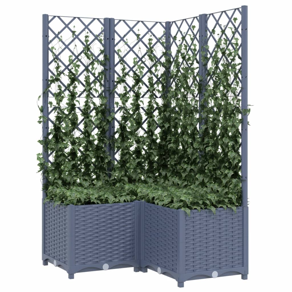 Hageespalje Plantekasse PP mørkegrå 80x80x136 cm PP