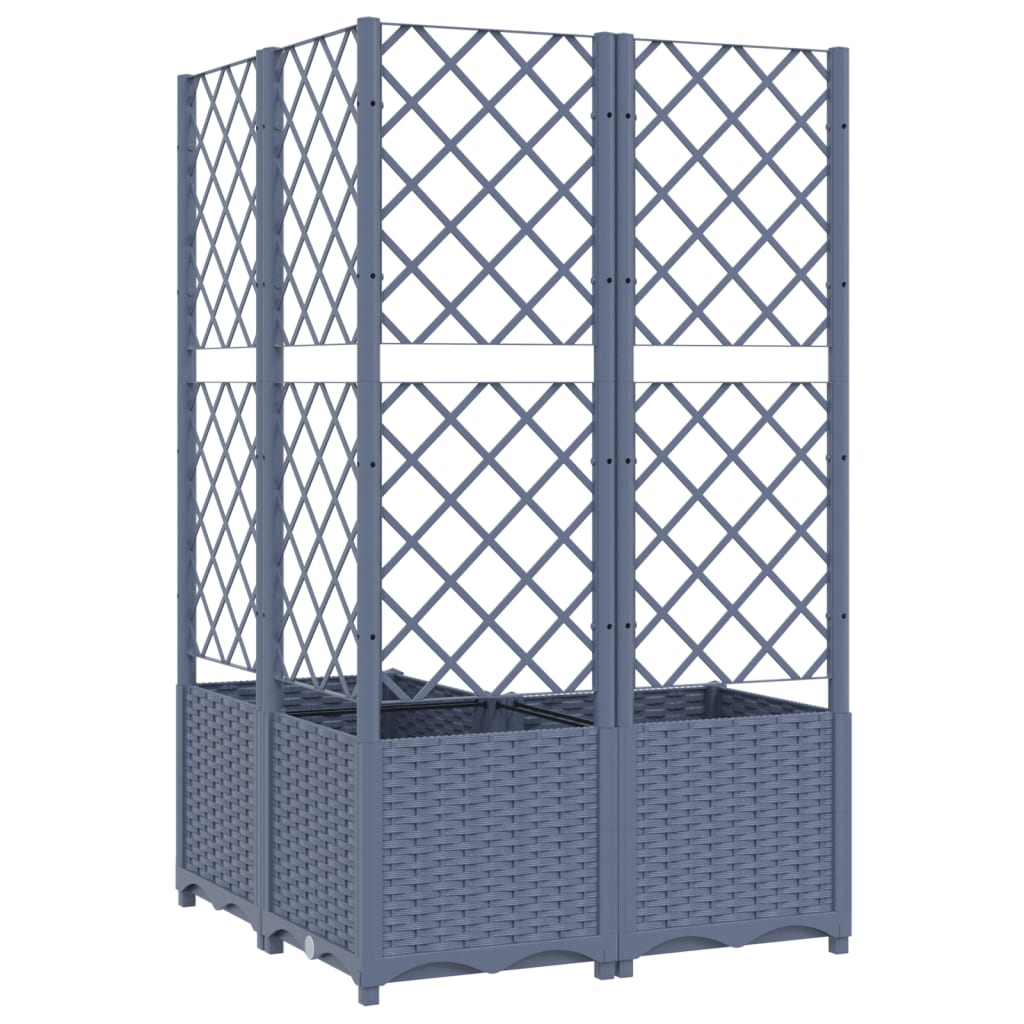 Hageespalje Plantekasse PP mørkegrå 80x80x136 cm PP