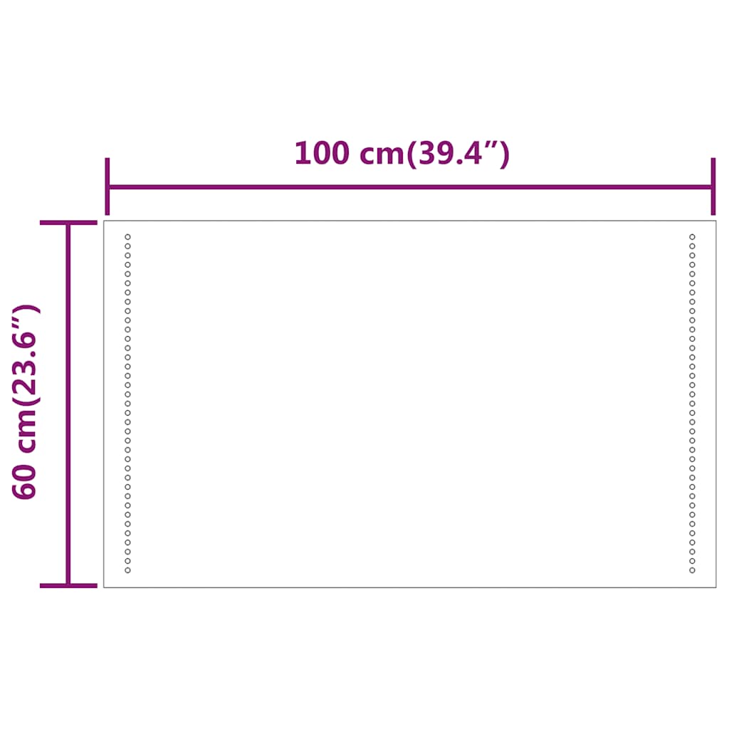 Baderomsspeil med LED 100x60 cm