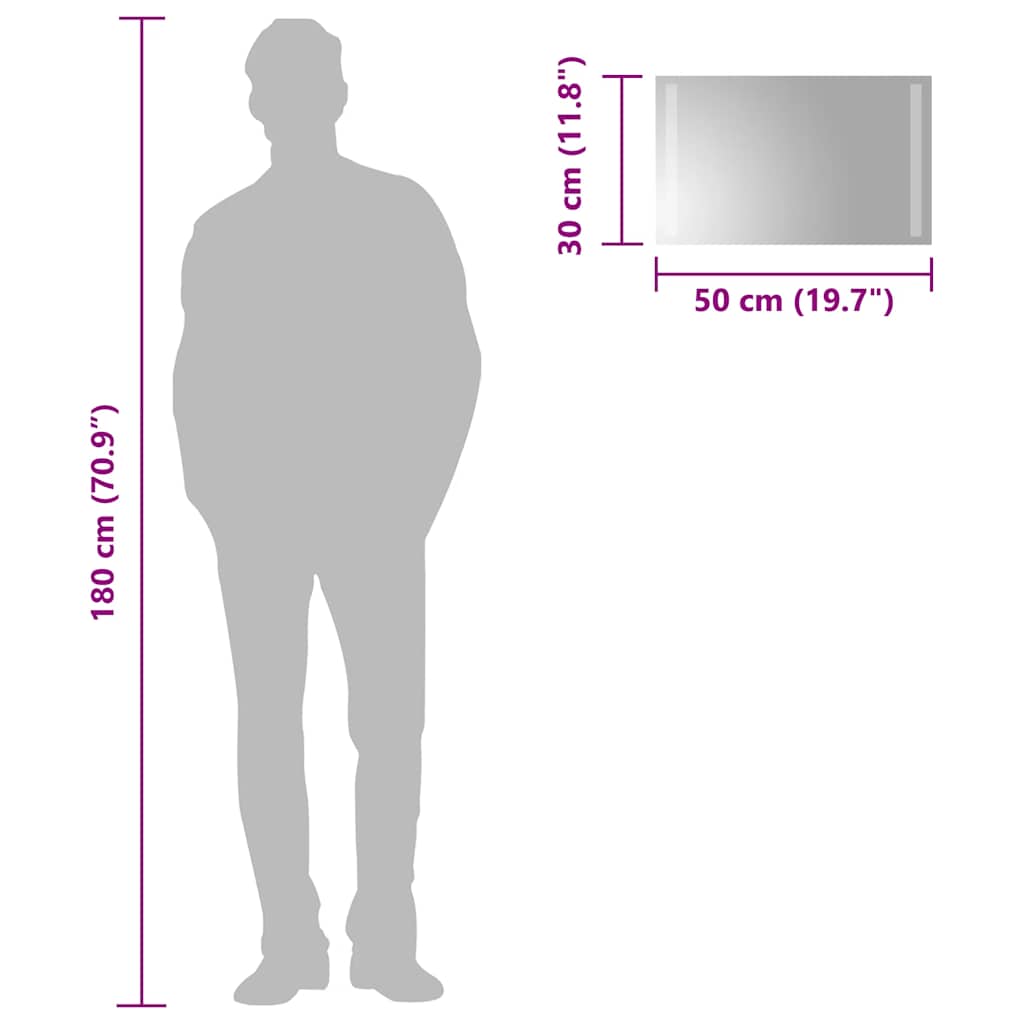 Baderomsspeil med LED 50x30 cm