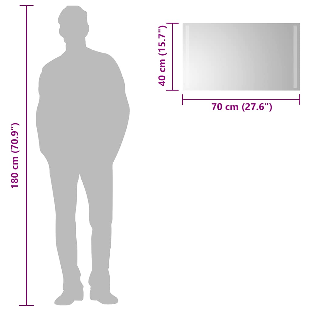 Baderomsspeil med LED 70x40 cm