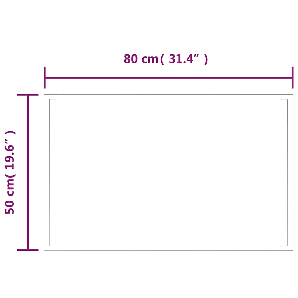 Baderomsspeil med LED 80x50 cm