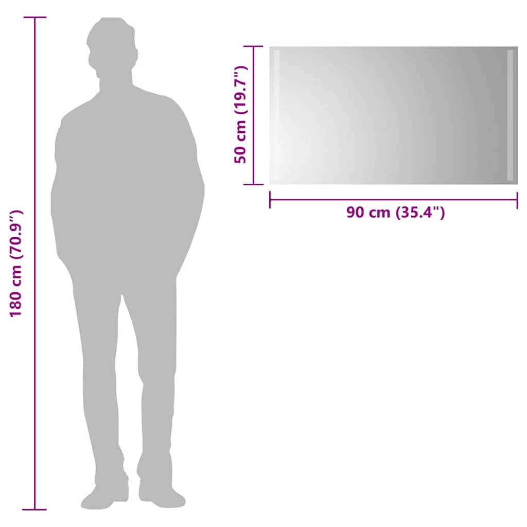 Baderomsspeil med LED 90x50 cm