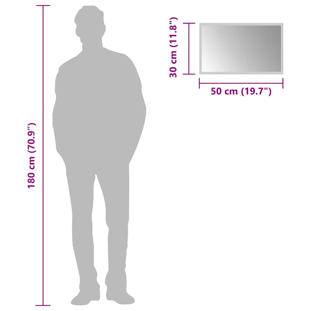 Baderomsspeil med LED 50x30 cm