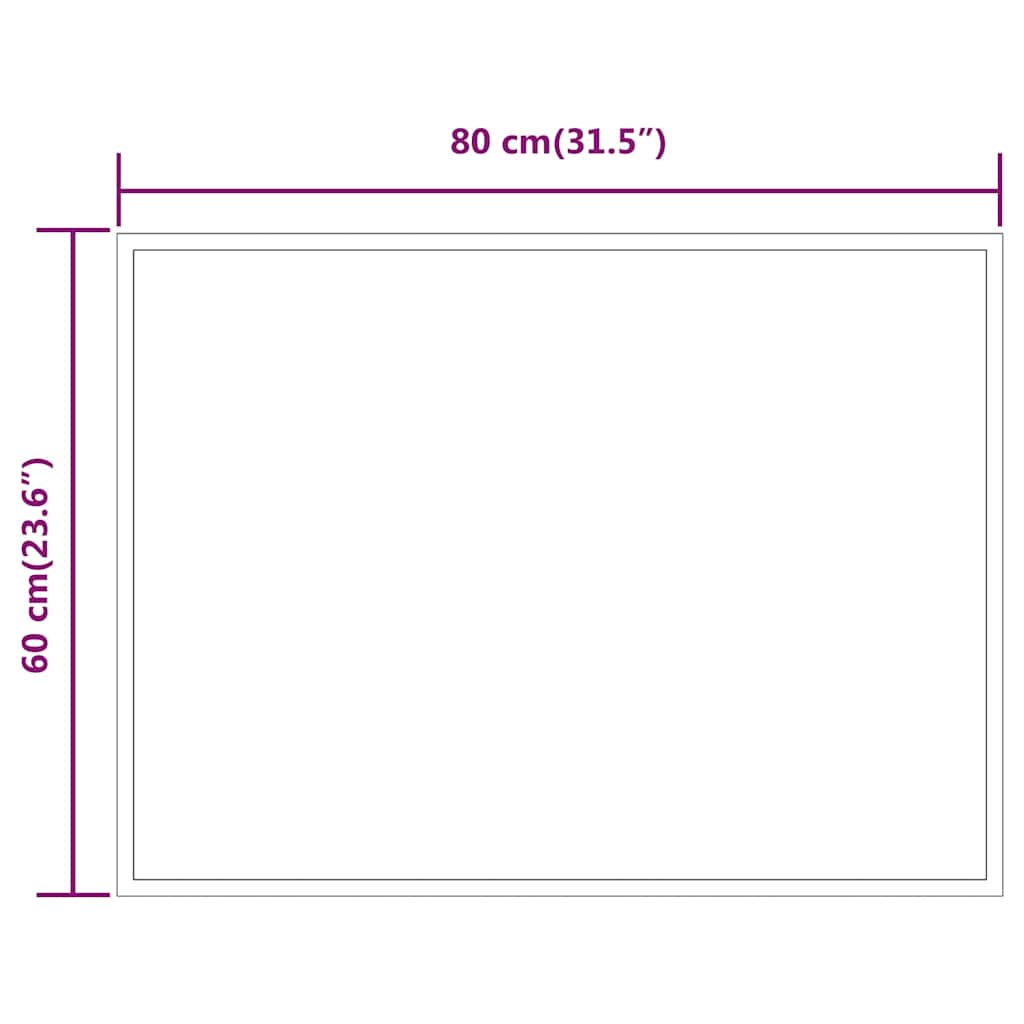 Baderomsspeil med LED 80x60 cm