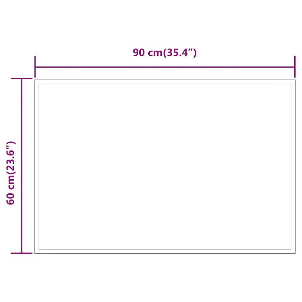 Baderomsspeil med LED 90x60 cm
