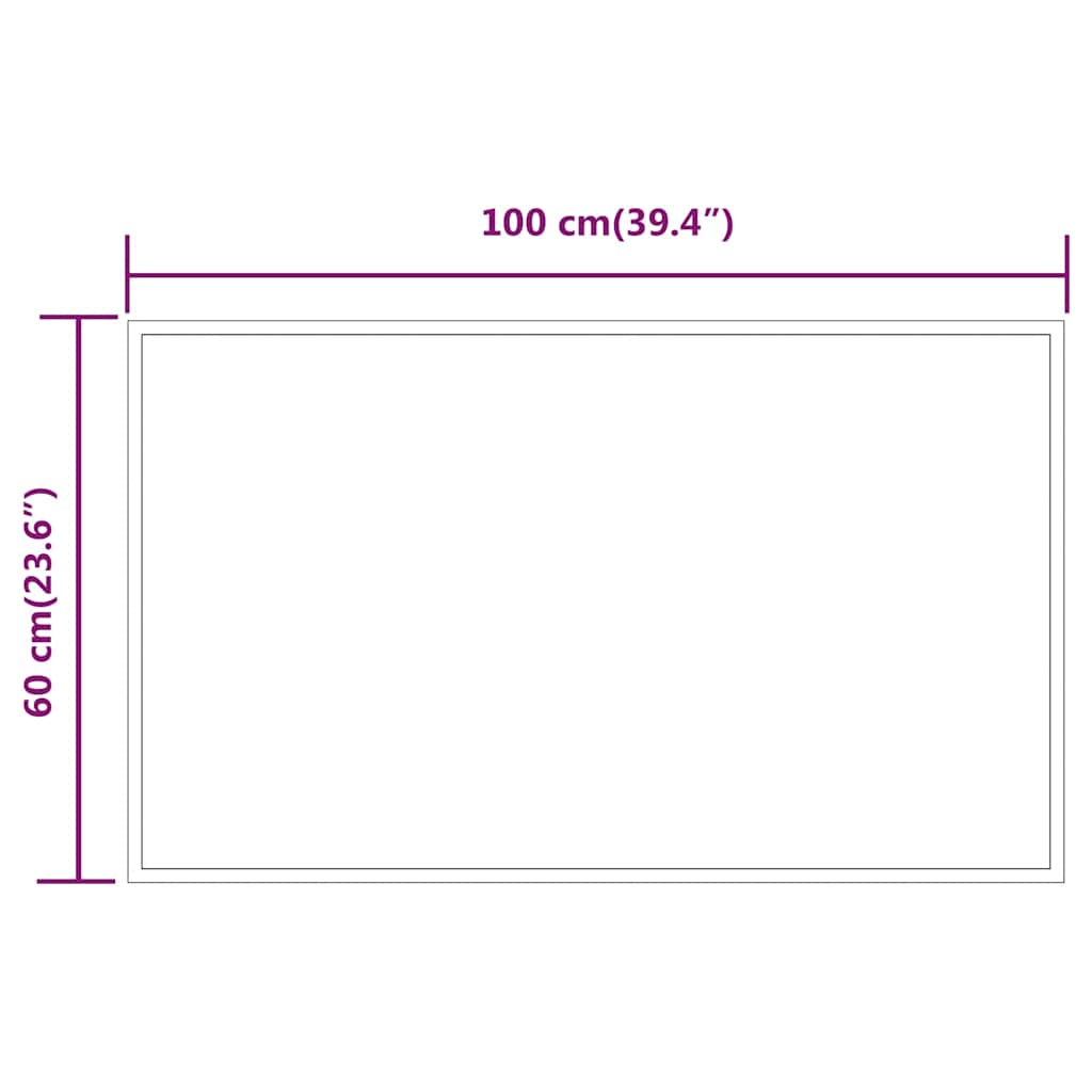 Baderomsspeil med LED 100x60 cm