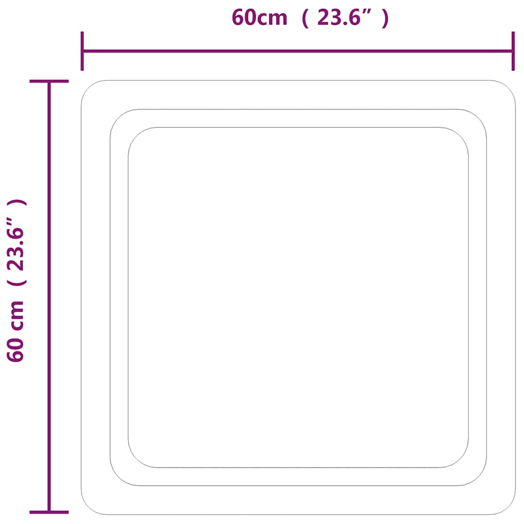 Baderomsspeil med LED 60x60 cm