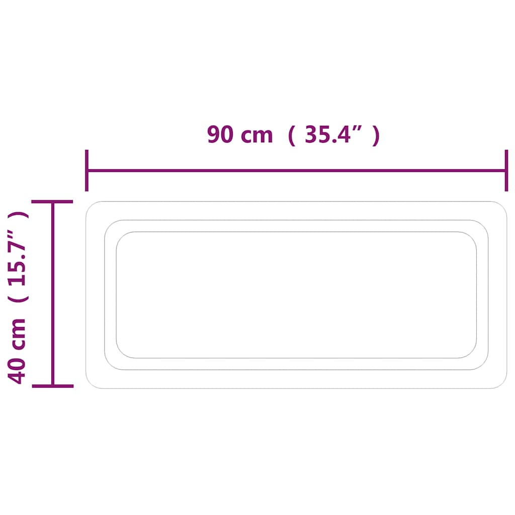 Baderomsspeil med LED 90x40 cm