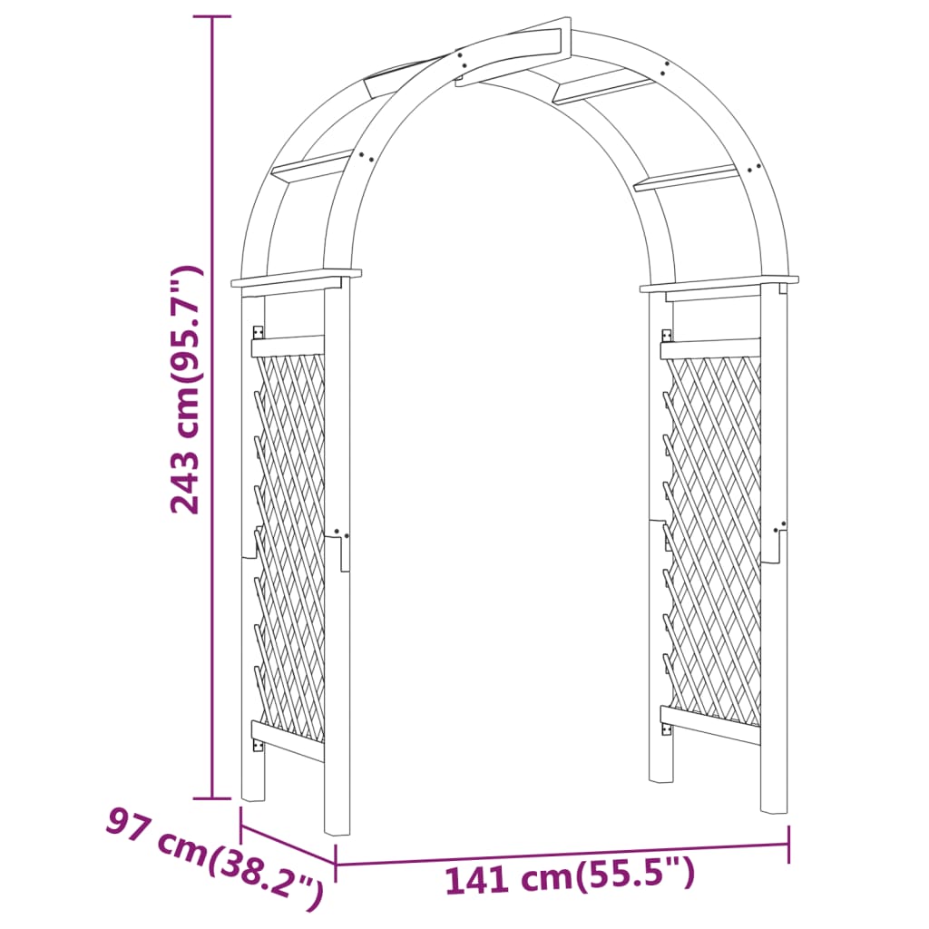 Bue med espalier 141x97x243 cm impregnert heltre furu