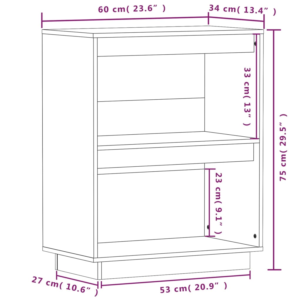 Avlastningsbord Konsollbord Tre 60x34x75 cm heltre furu