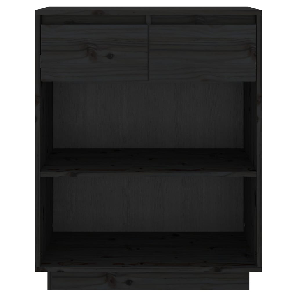 Bokhylle Svart 60x34x75 cm heltre furu
