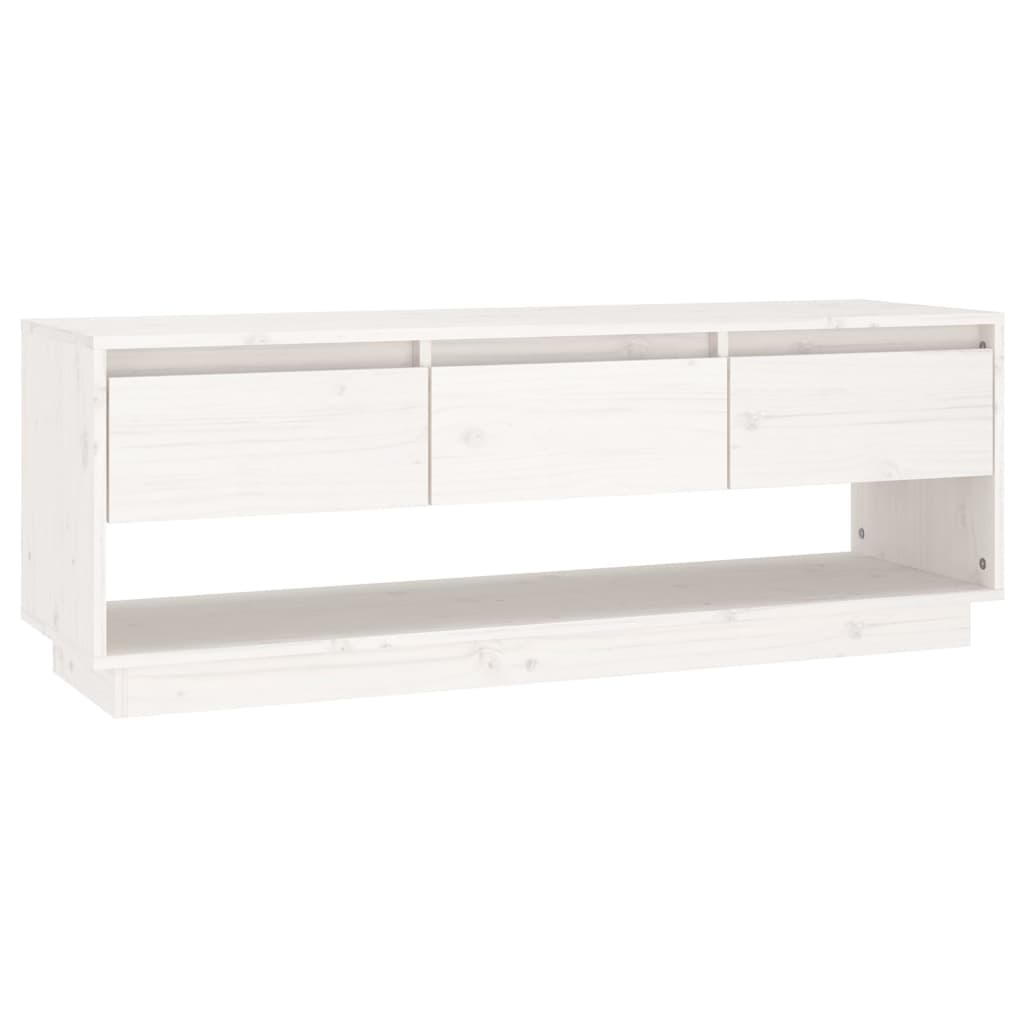 TV-Møbel Hvit TV-benk 110,5x34x40 cm heltre furu