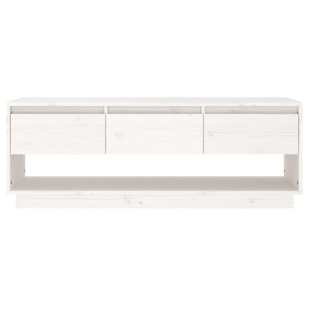 TV-Møbel Hvit TV-benk 110,5x34x40 cm heltre furu