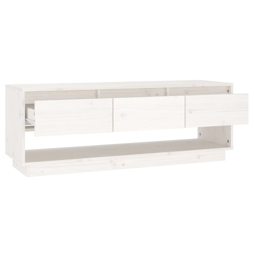 TV-Møbel Hvit TV-benk 110,5x34x40 cm heltre furu
