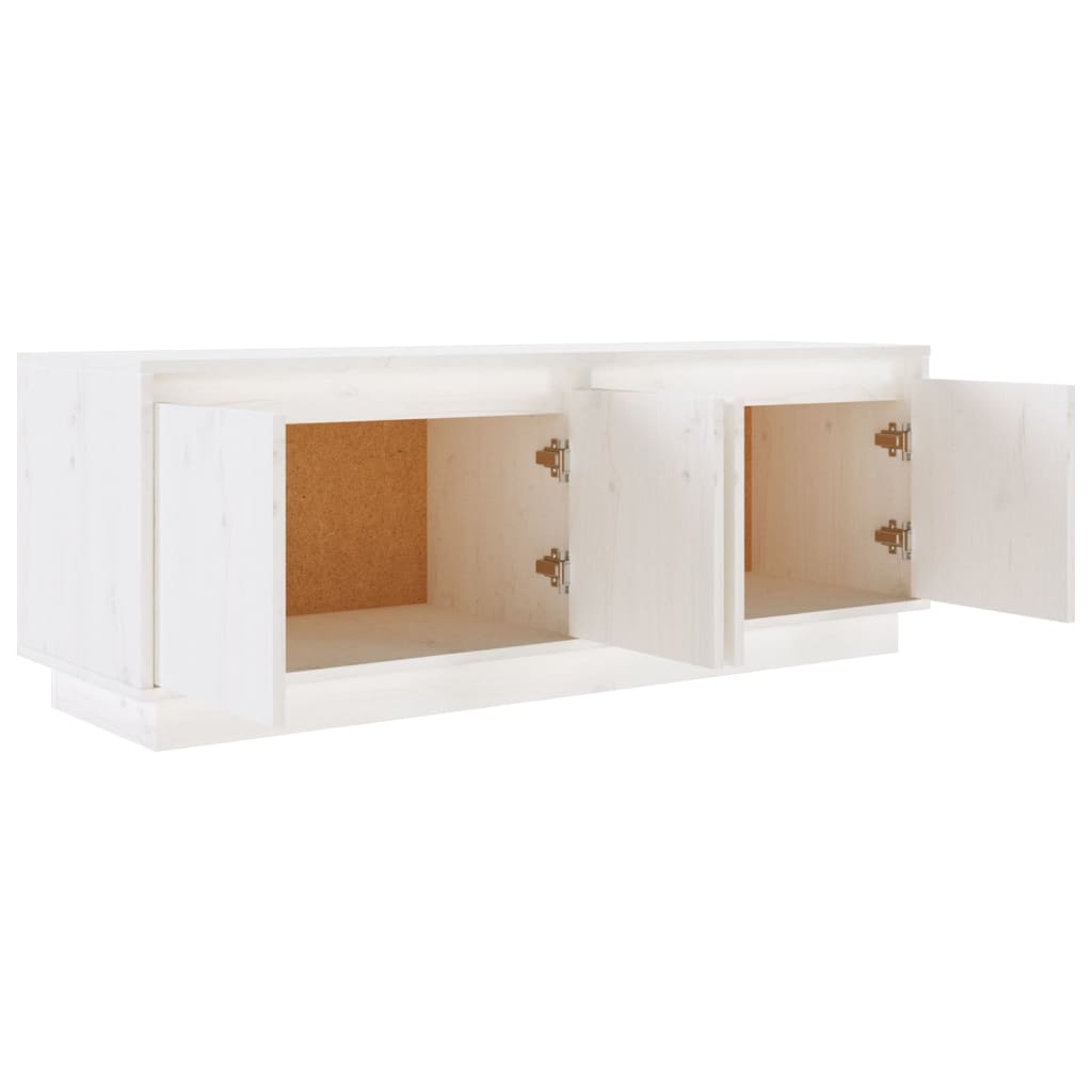 TV-Møbel Hvit TV-benk 110x34x40 cm heltre furu
