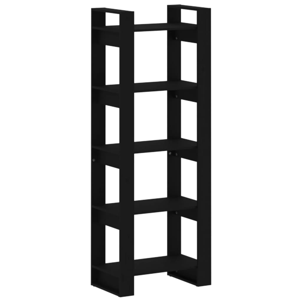 Bokhylle Svart Romdeler 60x35x160 cm heltre
