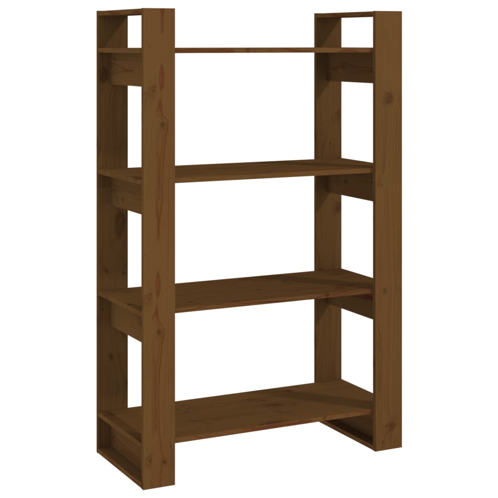Bokhylle Honningbrun Romdeler 80x35x125 cm heltre