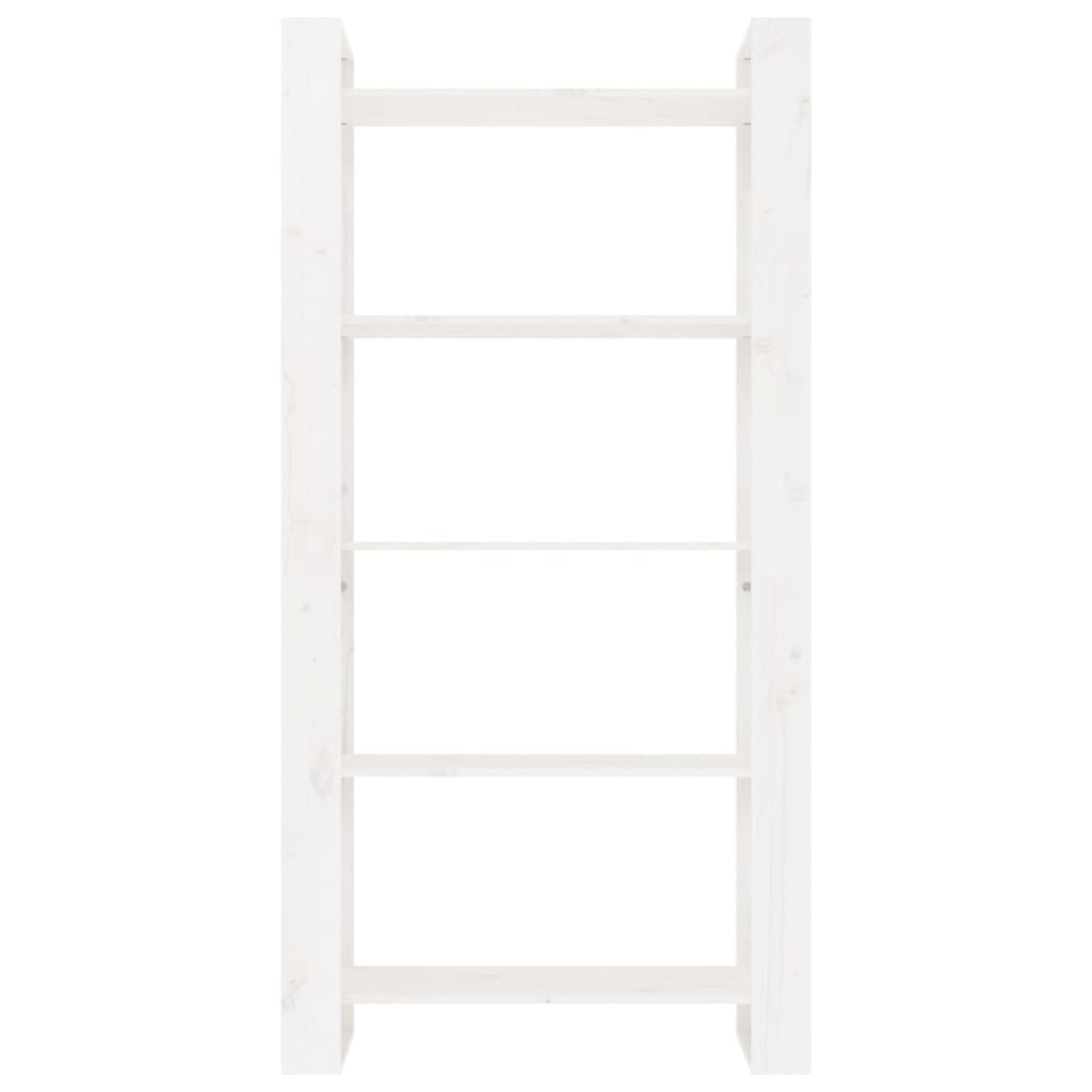 Bokhylle Hvit Romdeler 80x35x160 cm heltre furu