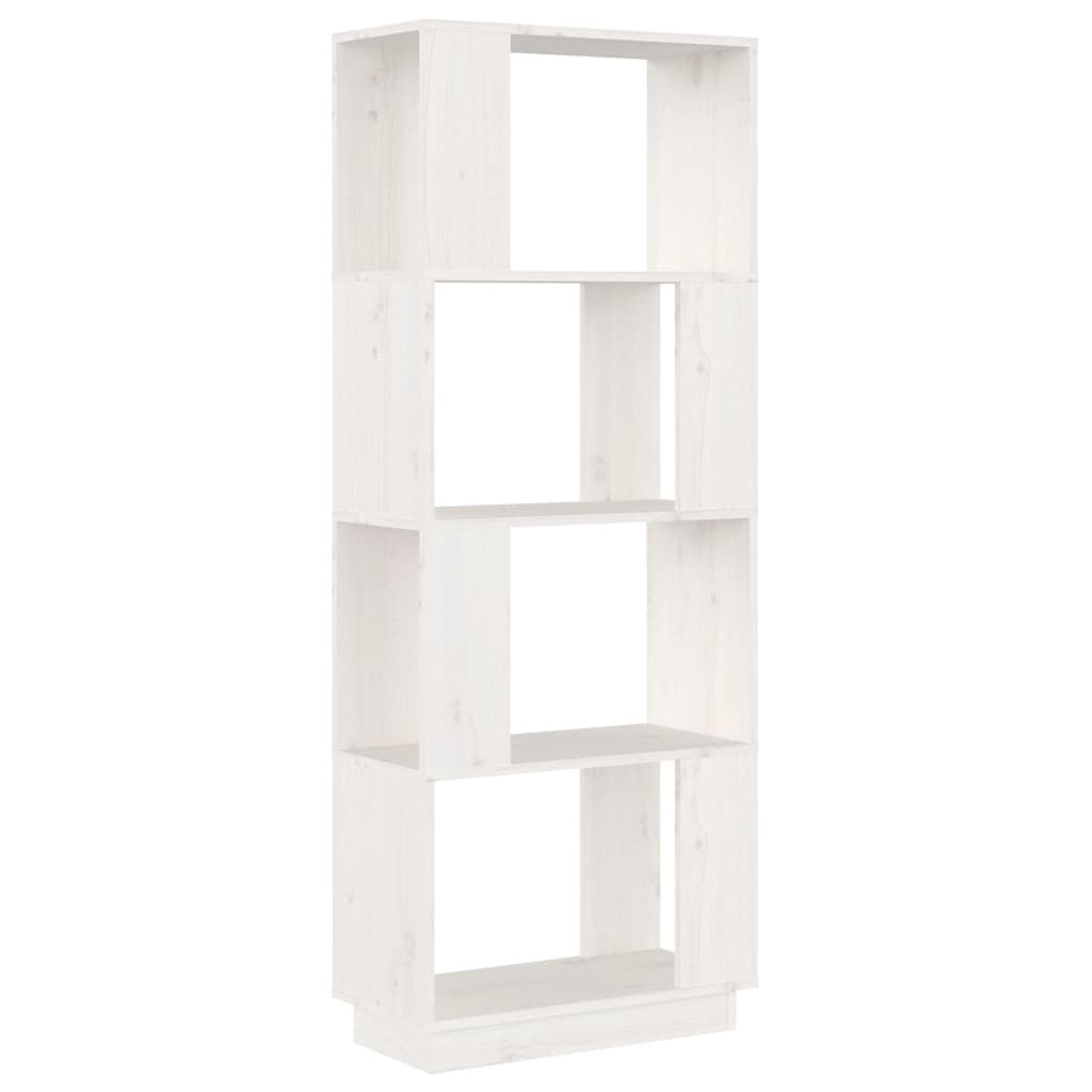 Bokhylle Hvit Romdeler 51x25x132 cm heltre furu